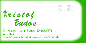 kristof budos business card